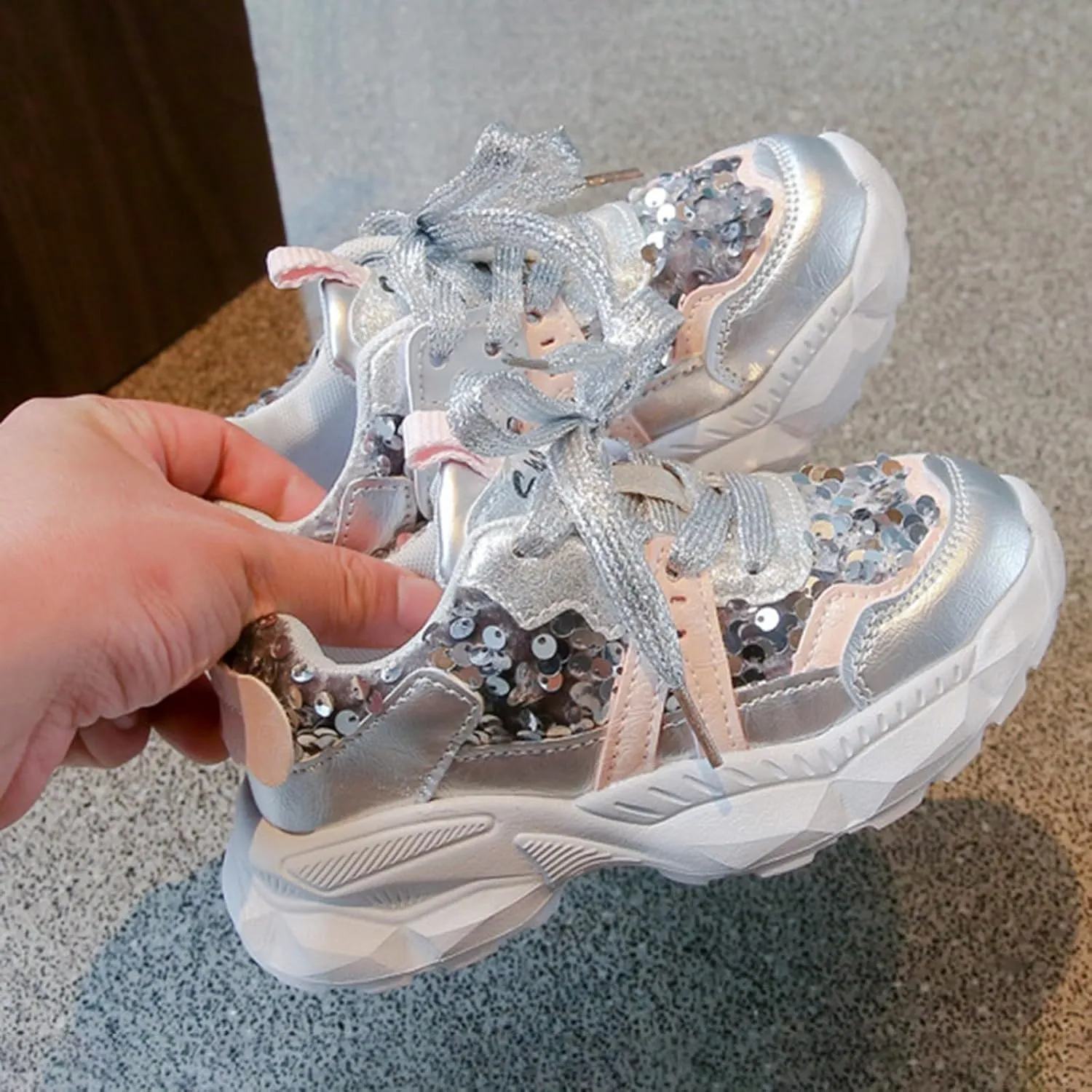 Girls Boys Lightweight Sneakers Baby Kids Lace-Up Tennis Running Shoes Breathable Walking Shoes for Little Kid/Big Kid