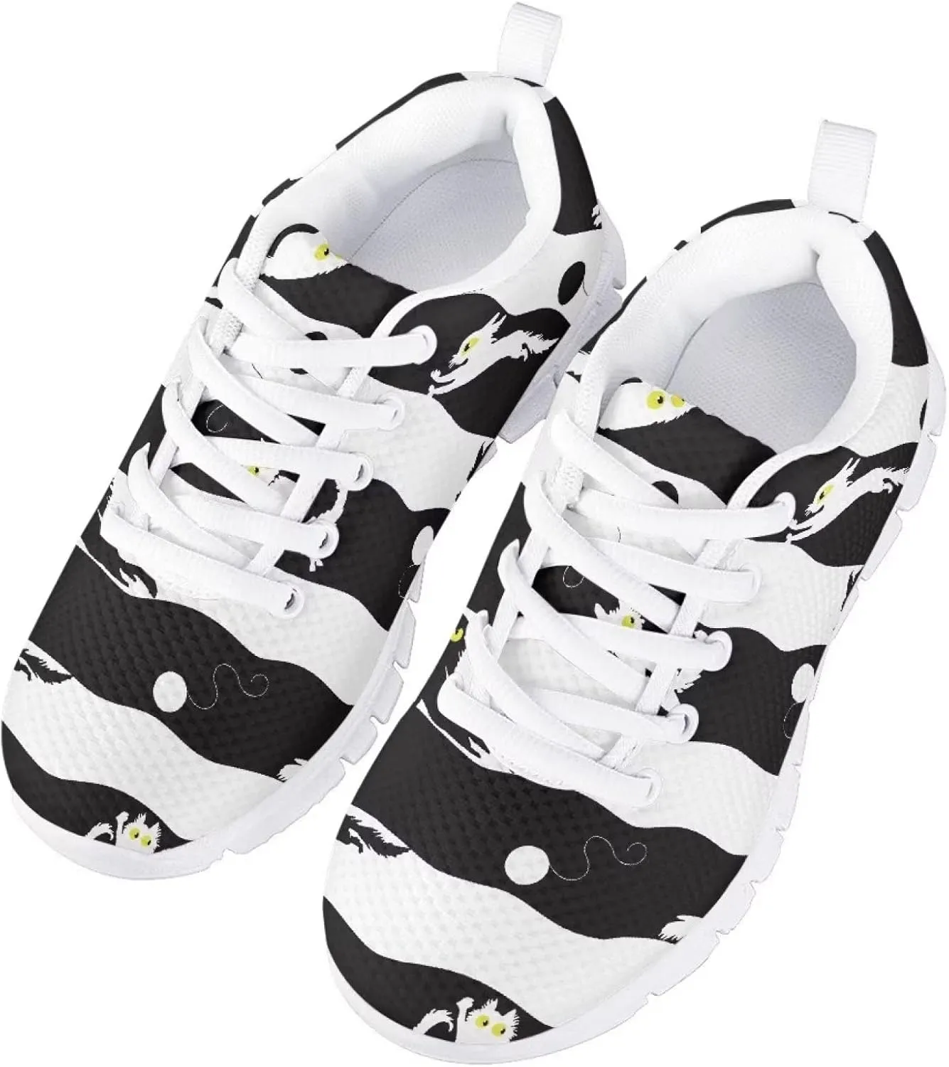 Girls Soft Mesh Cute Tennis Shoes Lightweight Breathable Nonslip Casual Athletic Sneakers