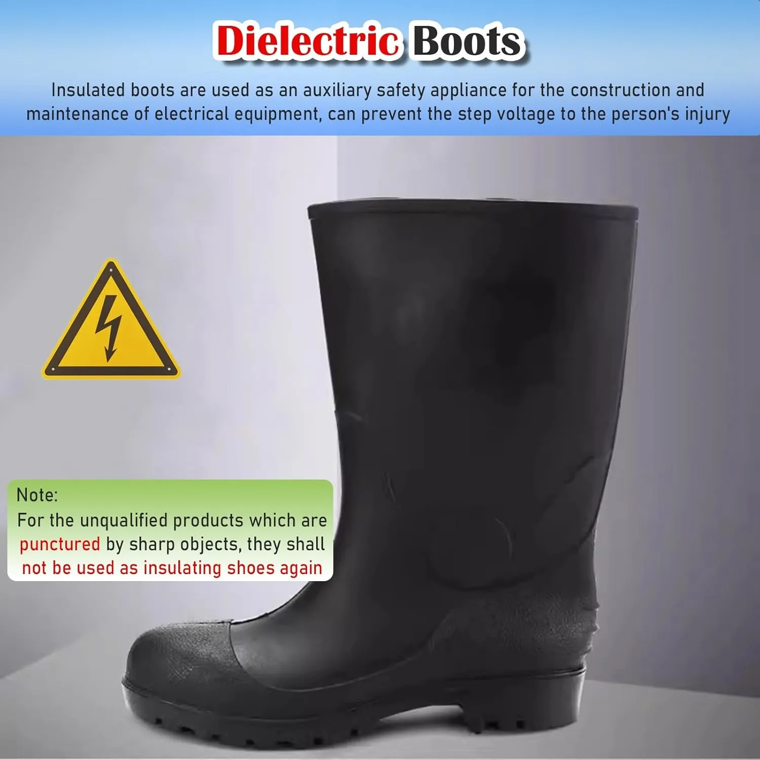 HAIXHX Puncture-Proof Tall Dielectric Boots, 20 KV Safety Aid Insulated Shoes for Electrical Work, Protective Safety Footwear for Worker Industrial Rescue(42)