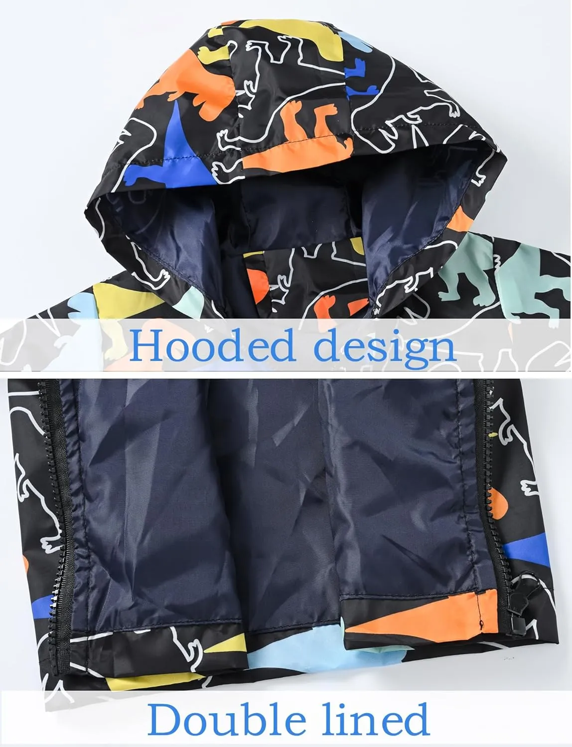 Happy Cherry Toddler Baby Casual Cartoon Prints Windbreaker Hoodie Coat Lightweight Casual Jacket 1-5T