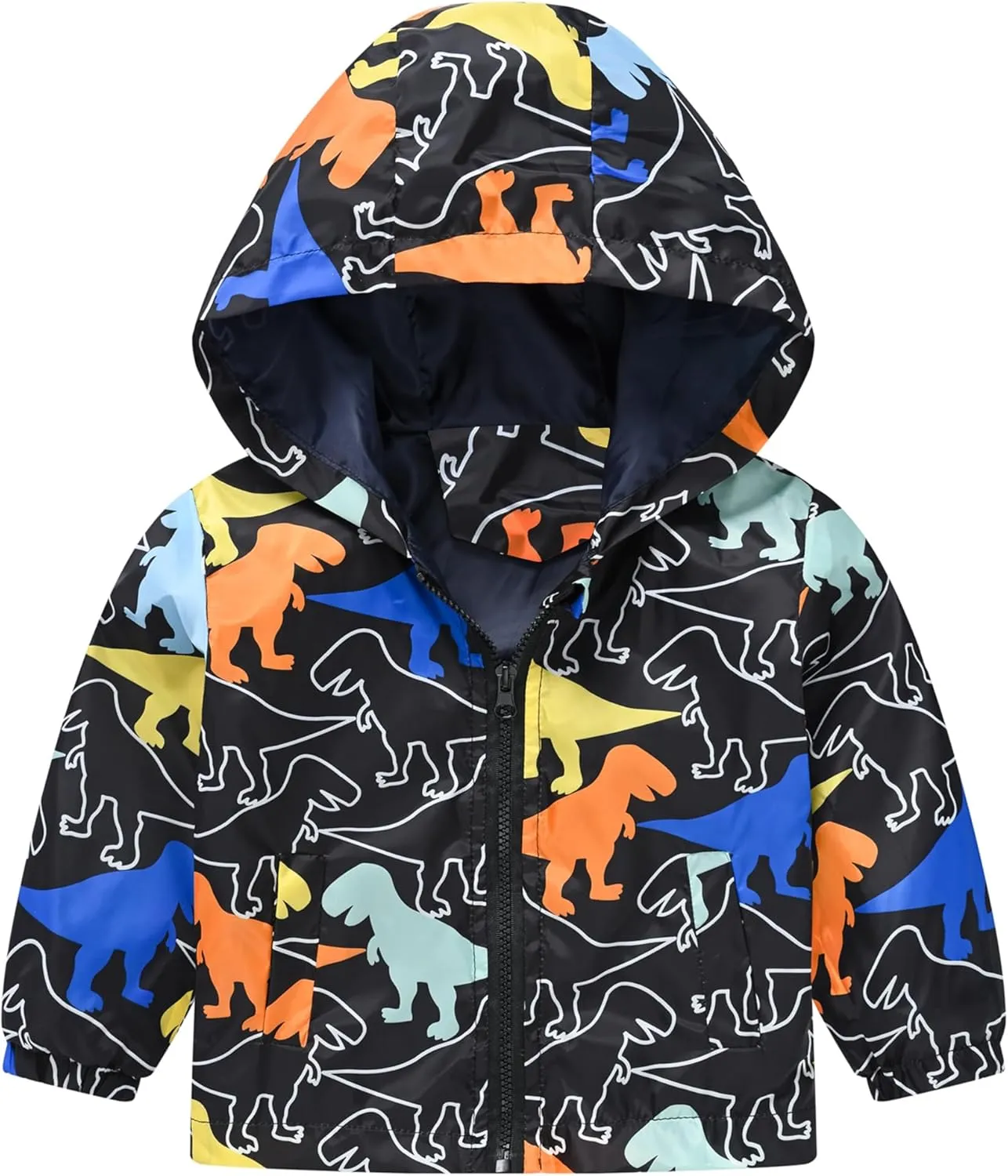 Happy Cherry Toddler Baby Casual Cartoon Prints Windbreaker Hoodie Coat Lightweight Casual Jacket 1-5T