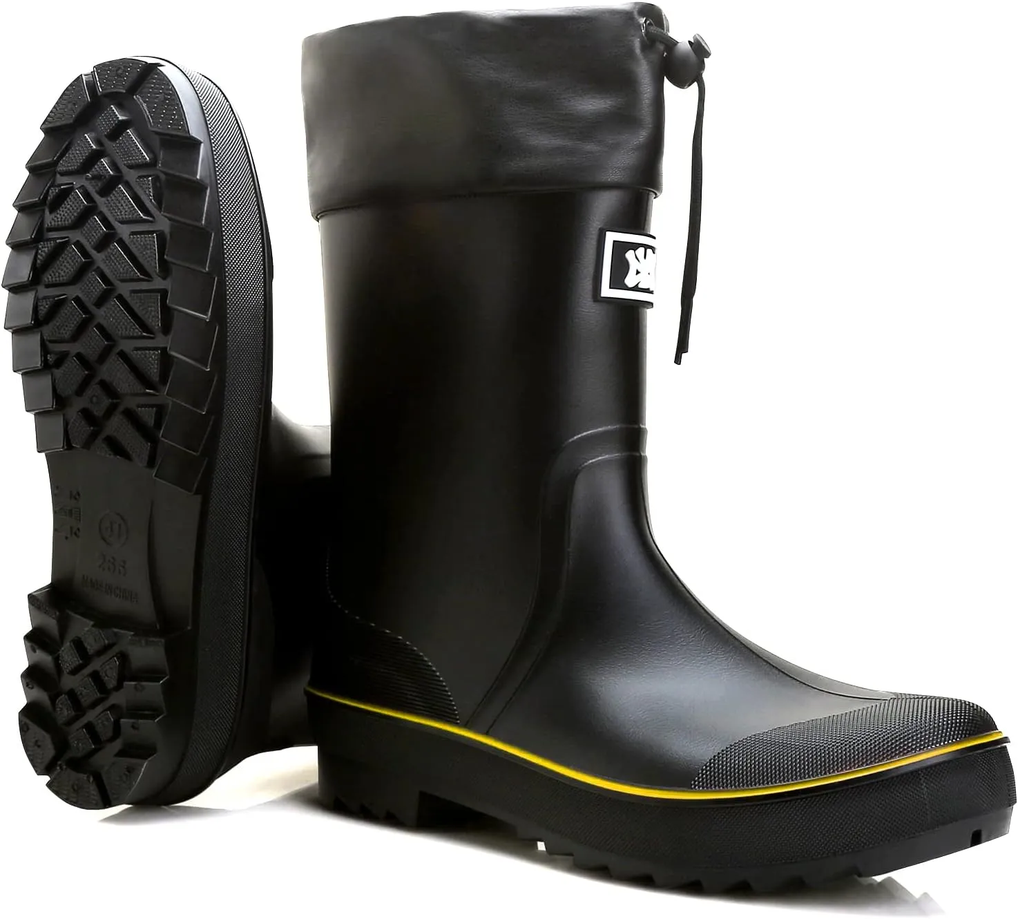 HSBDNZQ Rain Boots for Men, Waterproof Mens Rubber Boots with PVC Unique Design, Comfort Lightweight Work Mud Boots, Resistant Durable Slip Garden Boots for Farming Gardening Fishing