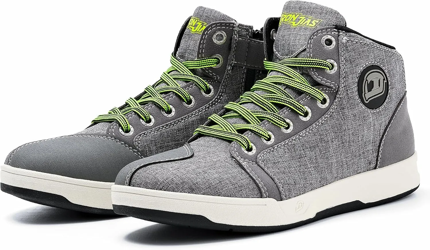 IRON JIA'S Motorcycle Shoes for Men, Breathable Anti-Slip Protective Gear, Powersport Casual Motorcycle Riding Boots (Grey 10)