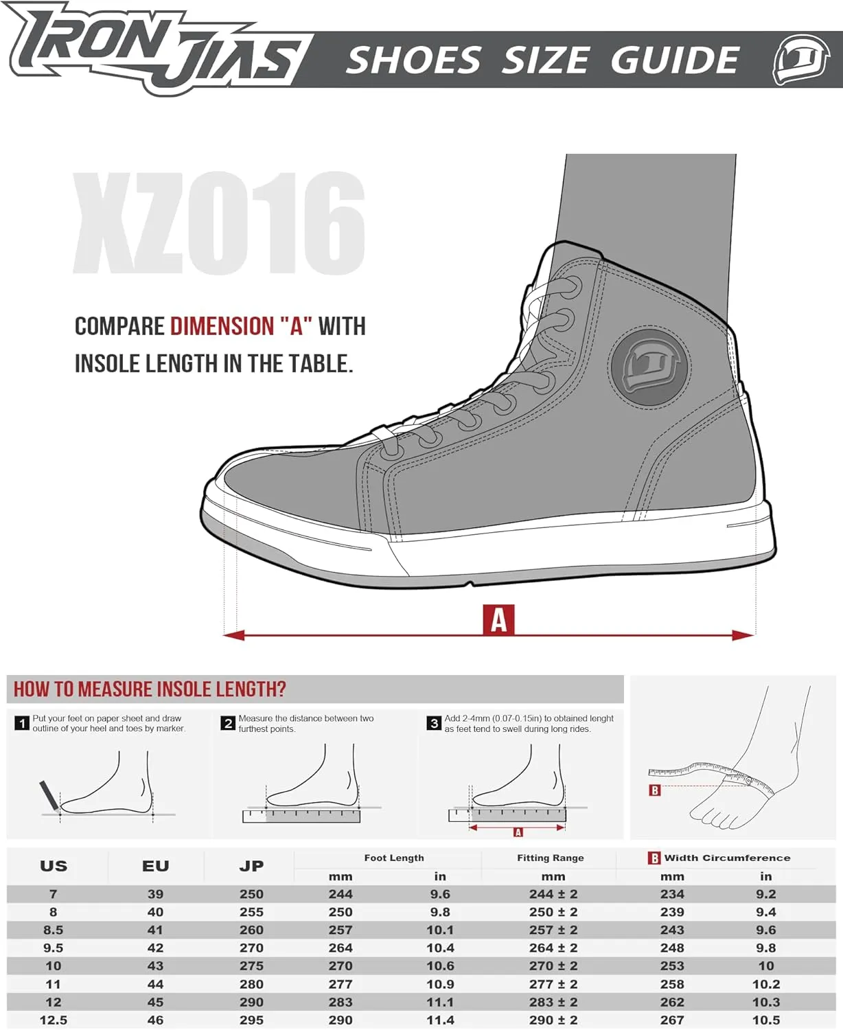 IRON JIA'S Motorcycle Shoes for Men, Breathable Anti-Slip Protective Gear, Powersport Casual Motorcycle Riding Boots (Grey 10)