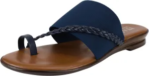 ITALIAN Shoemakers Womens Cari Low Braided Strap Sandal for Women