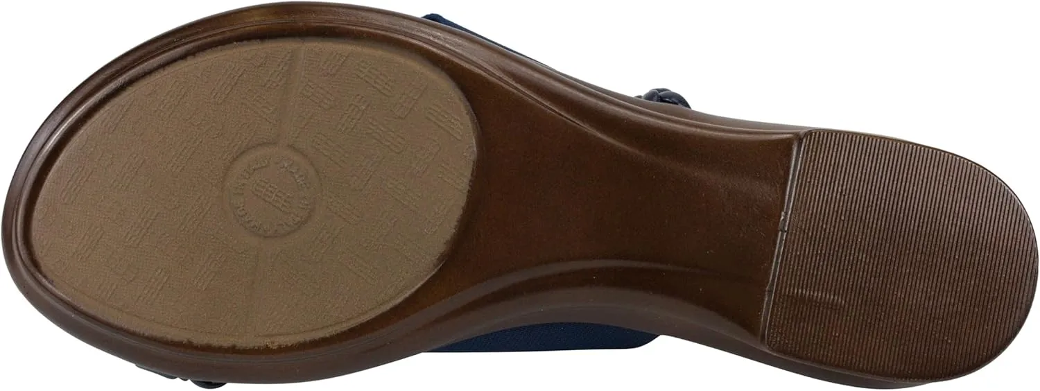ITALIAN Shoemakers Womens Cari Low Braided Strap Sandal for Women