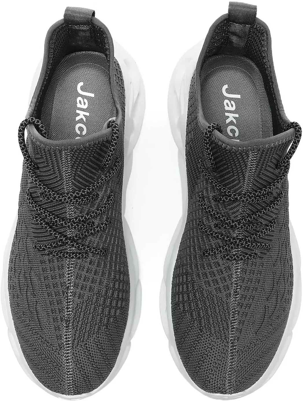 Jakcuz Plus Size Men's Lightweight Walking Shoes Mesh Fish Scale Pattern Fashion Sneakers