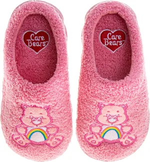 Josmo Care Bear Slippers for Girls - Bear Sandal House Shoes - NonSlip Comfy Plush Soft Fluffy Warm (Sizes 11-13 Little Kid / 1-5 Big Kid)