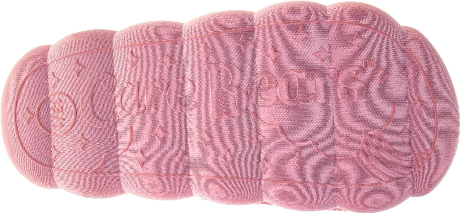 Josmo Care Bear Slippers for Girls - Bear Sandal House Shoes - NonSlip Comfy Plush Soft Fluffy Warm (Sizes 11-13 Little Kid / 1-5 Big Kid)