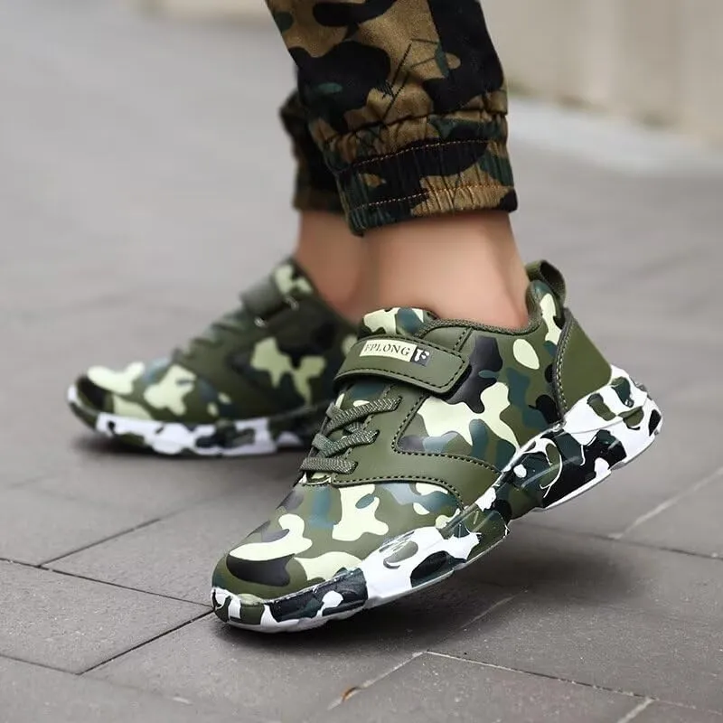 Kid's Boy Girl Lightweight Camouflage Sport Shoes for Walking Running Hiking