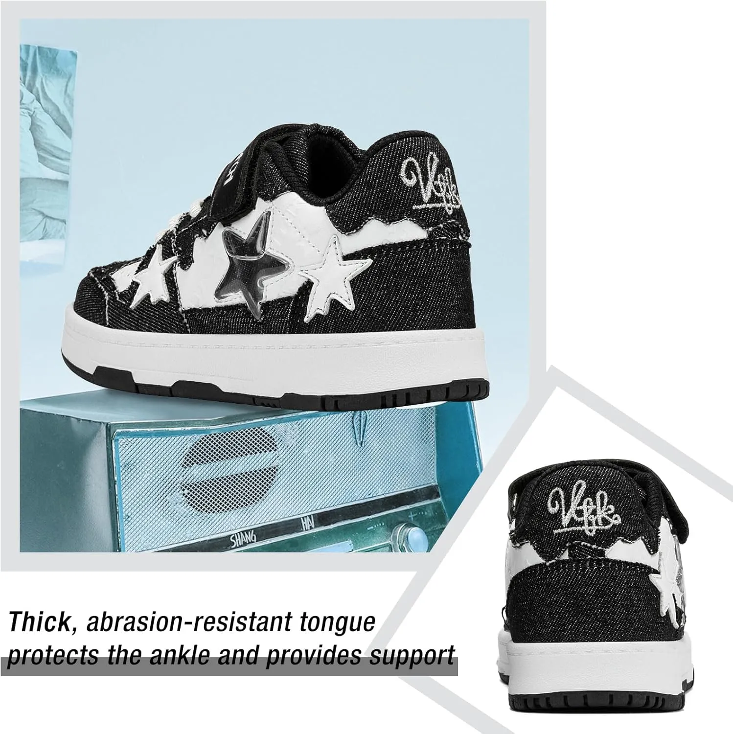 Kids Sneakers Fashion Comfortable Casual Athletic Tennis Shoe Breathable Lightweight Slip on Sports Shoes