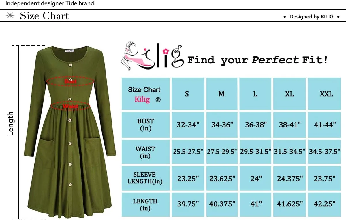 KILIG Women's Summer Casual Sundress Button Sleeveless Spaghetti Strap Dress