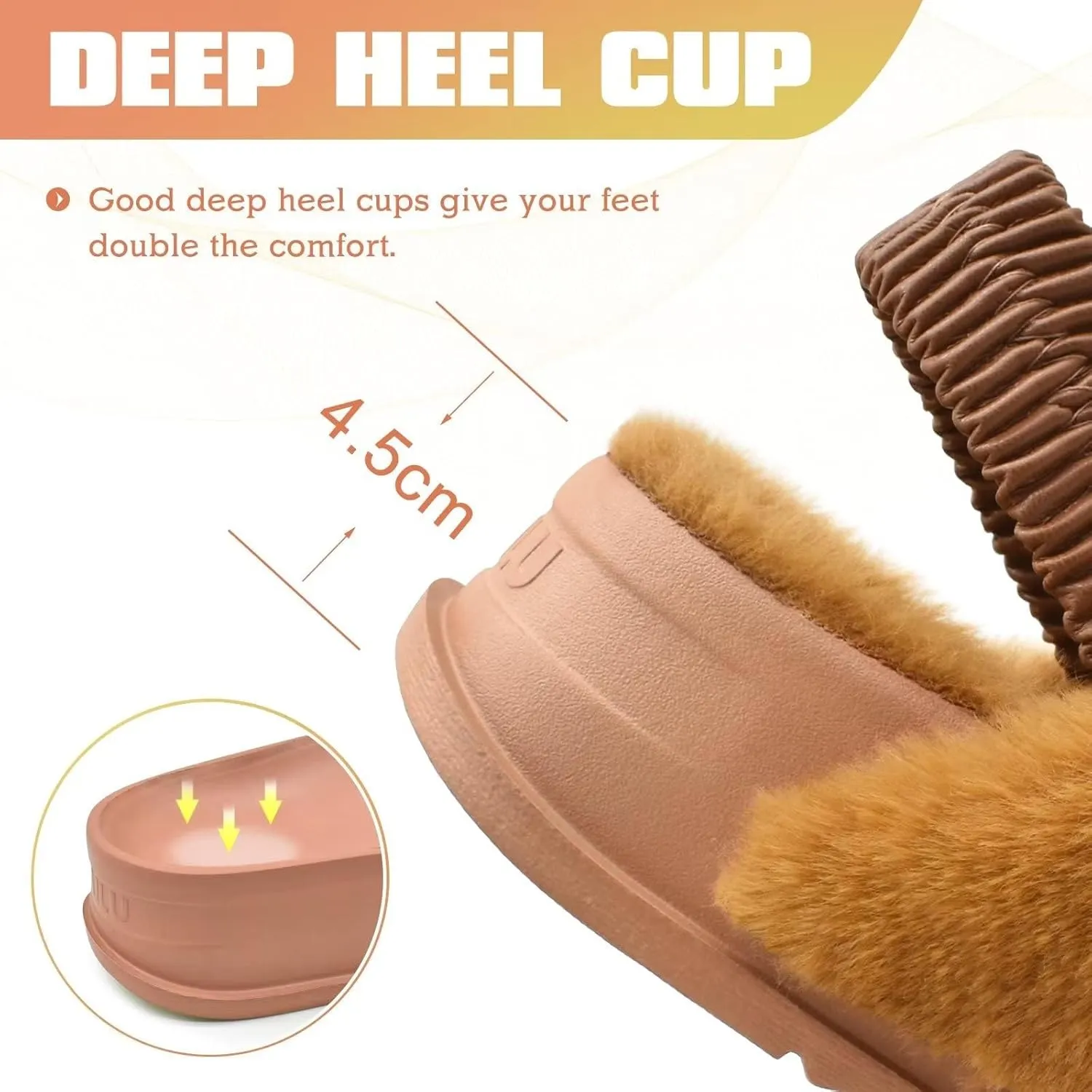 KuaiLu Womens Fuzzy Criss Cross Band Platform Slippers Arch Support Furry Faux Fur Ladies Open Toe Cozy Soft Plush Fleece Comfy House Shoes Sandals
