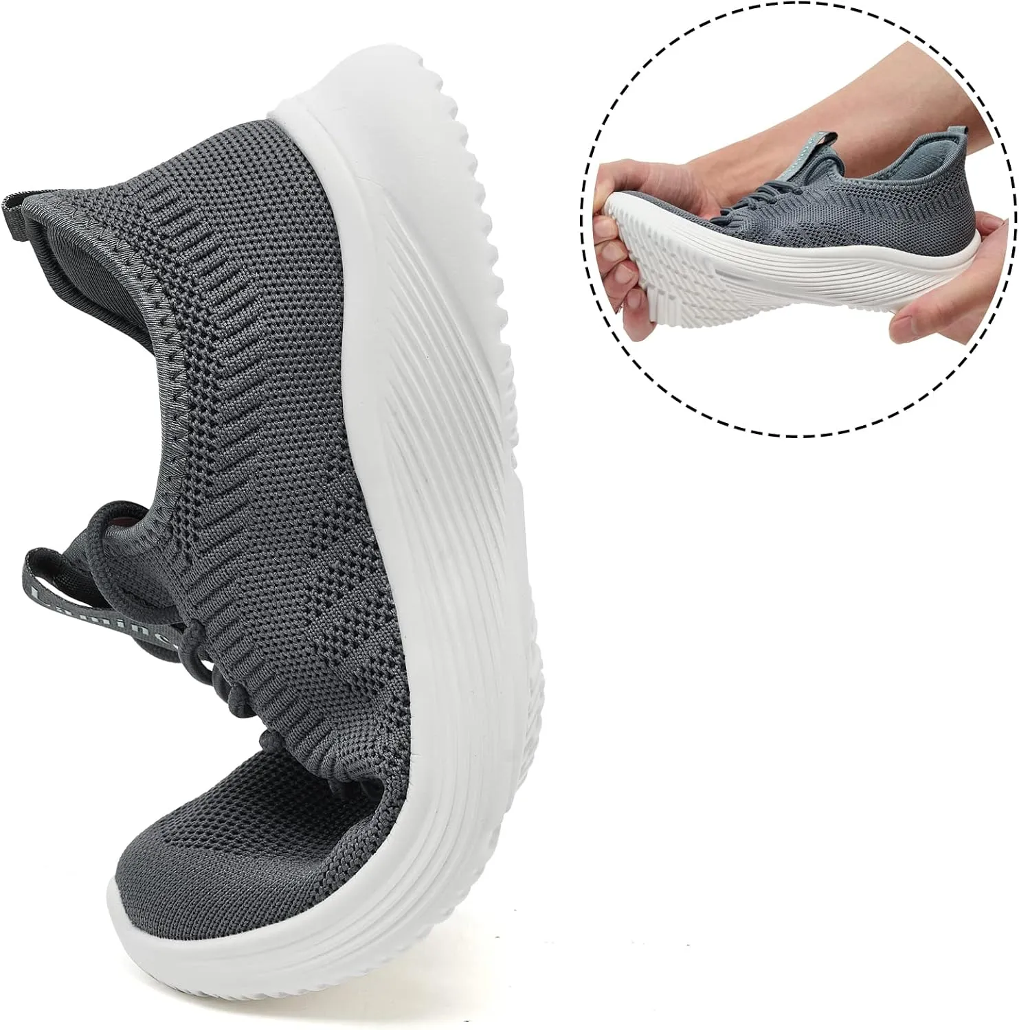 Lamincoa Womens Tennis Walking Shoes Slip On Lightweight Comfort Memory Foam Sneakers