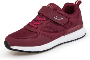 LEADER SHOW Women's Casual Walking Shoes Comfortable Non-Slip Lightweight Hook & Loop Sneakers