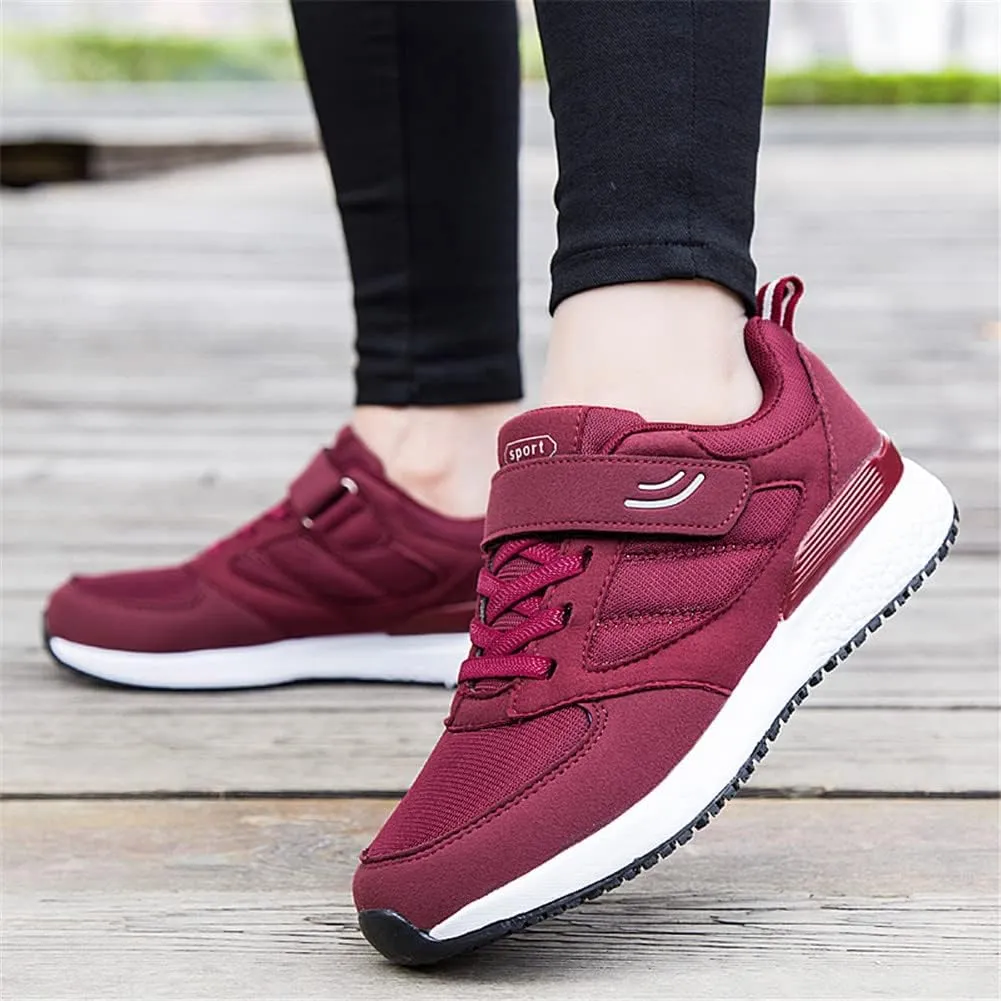 LEADER SHOW Women's Casual Walking Shoes Comfortable Non-Slip Lightweight Hook & Loop Sneakers