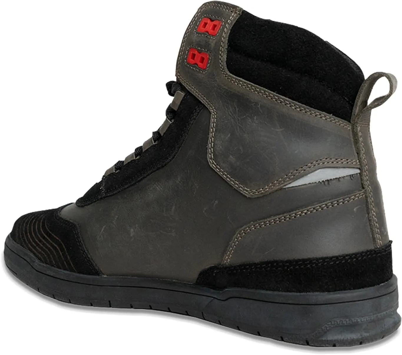 Leather Motorcycle Boots Men - Anti-slip Sole, Ankle Guard, Cow Crazy Horse Leather, Motorcycle Boots Men Brown