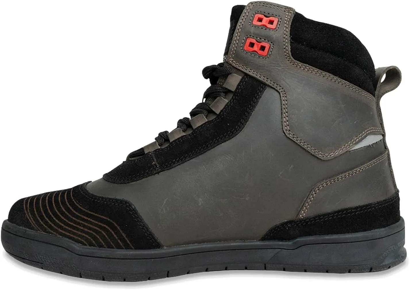 Leather Motorcycle Boots Men - Anti-slip Sole, Ankle Guard, Cow Crazy Horse Leather, Motorcycle Boots Men Brown