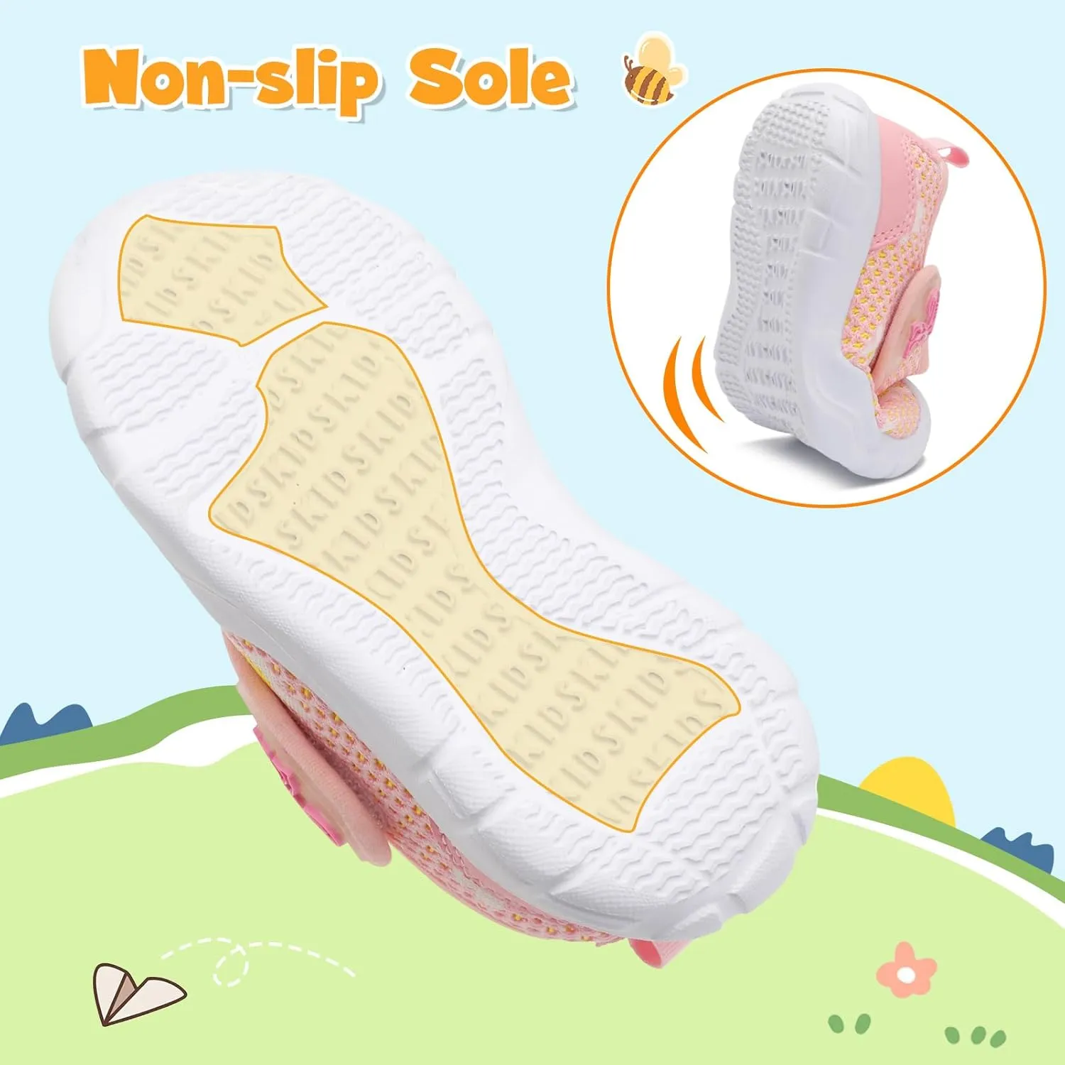 LeIsfIt Toddler Shoes Girls Boys Wide Barefoot Shoes Kids Breathable Sneakers Lightweight Tennis Athletic Walking Sneakers Slip On