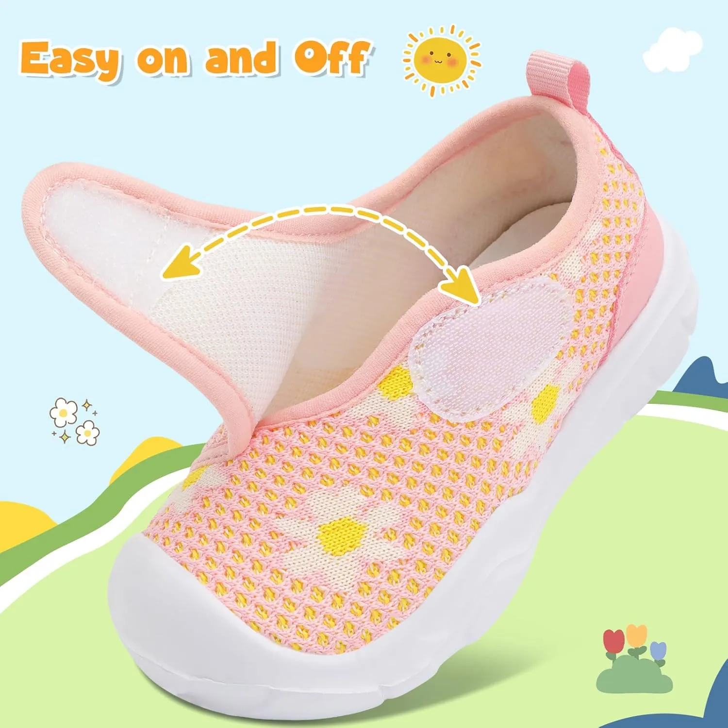 LeIsfIt Toddler Shoes Girls Boys Wide Barefoot Shoes Kids Breathable Sneakers Lightweight Tennis Athletic Walking Sneakers Slip On