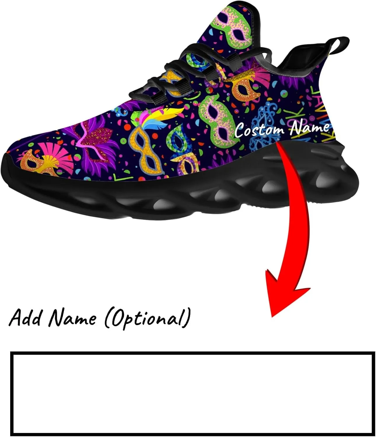 Men's Carnival Sneakers Custom Shoes Add Name Running Shoes Lightweight Walking Tennis Shoes Gifts for Men Women
