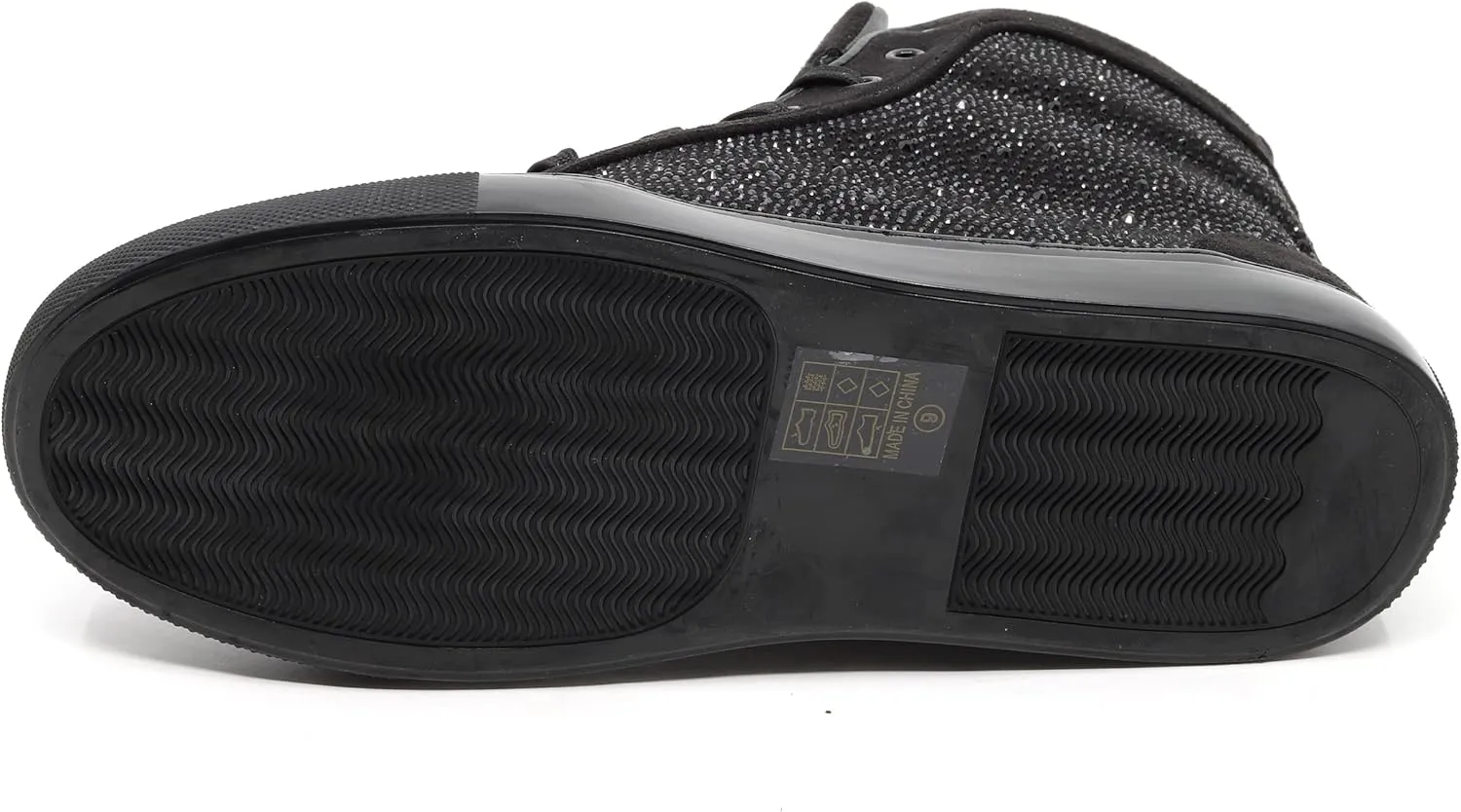 Men's High Top Crystal Shimmer Rhinestone Flat Fashion Casual Sneakers Shoes SNK-07