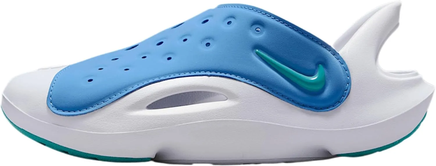 Nike Aqua Swoosh Little Kids' Sandals (FN0876-400, Blue Beyond/White/Dusty Cactus)