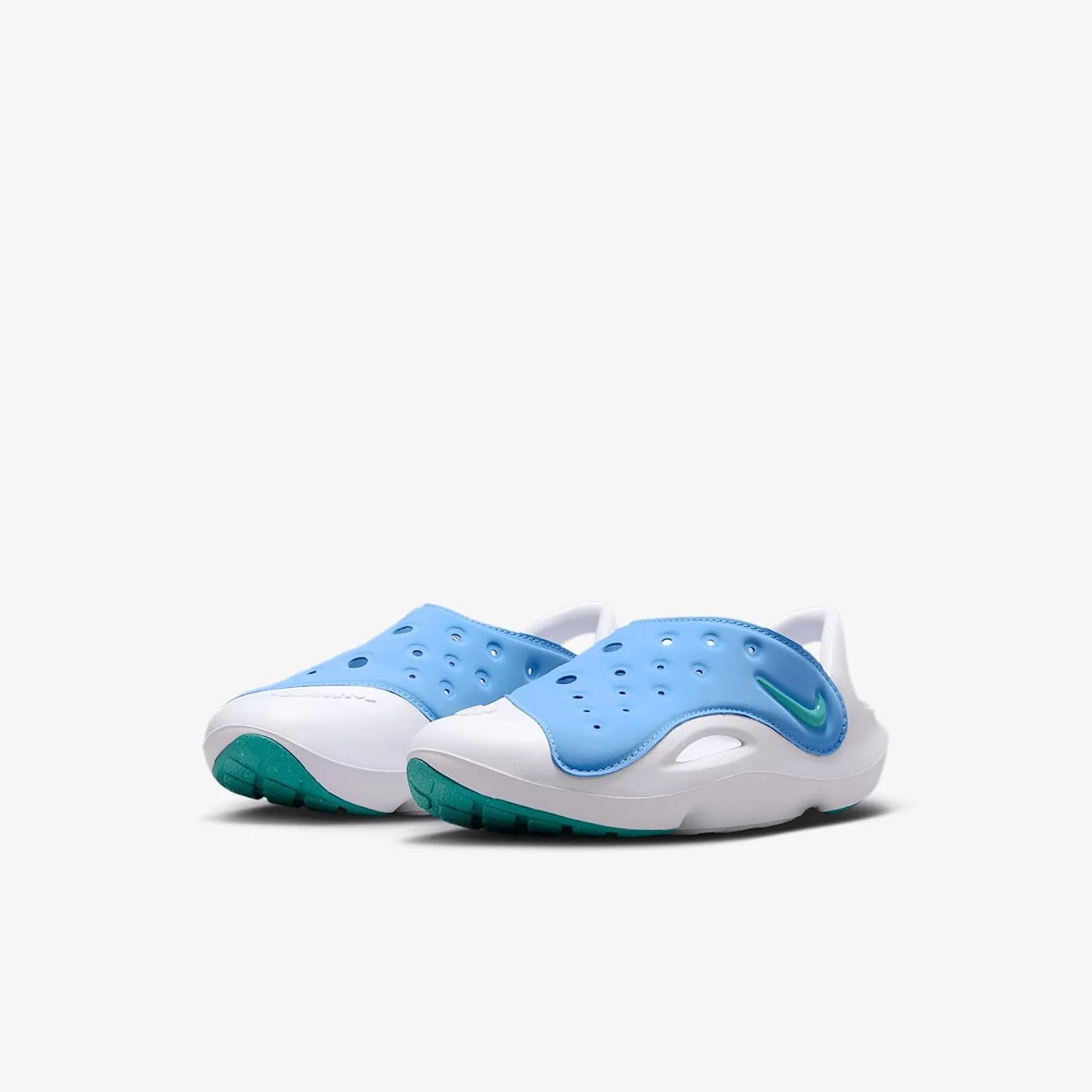 Nike Aqua Swoosh Little Kids' Sandals (FN0876-400, Blue Beyond/White/Dusty Cactus)