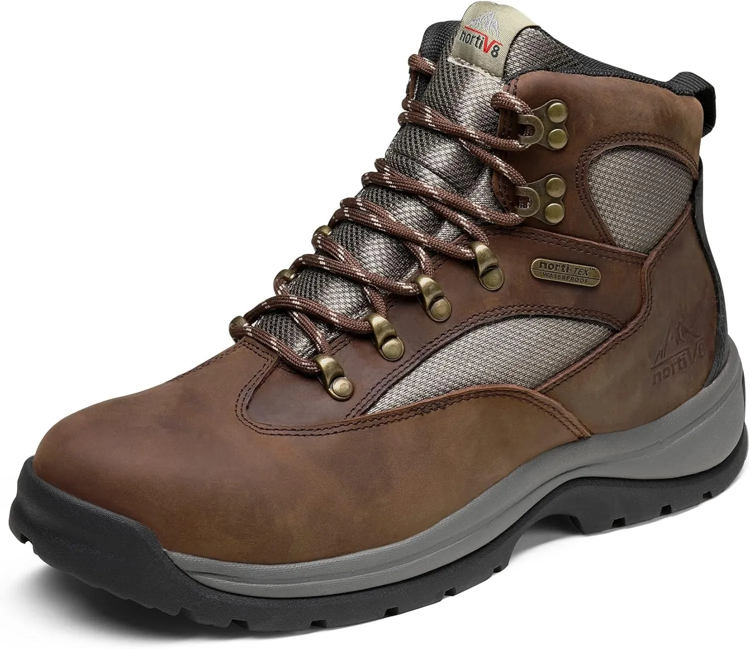 NORTIV 8 Steel Toe Work Boots for Men Waterproof Slip Resistant Safety Construction Boots ROCKFOR