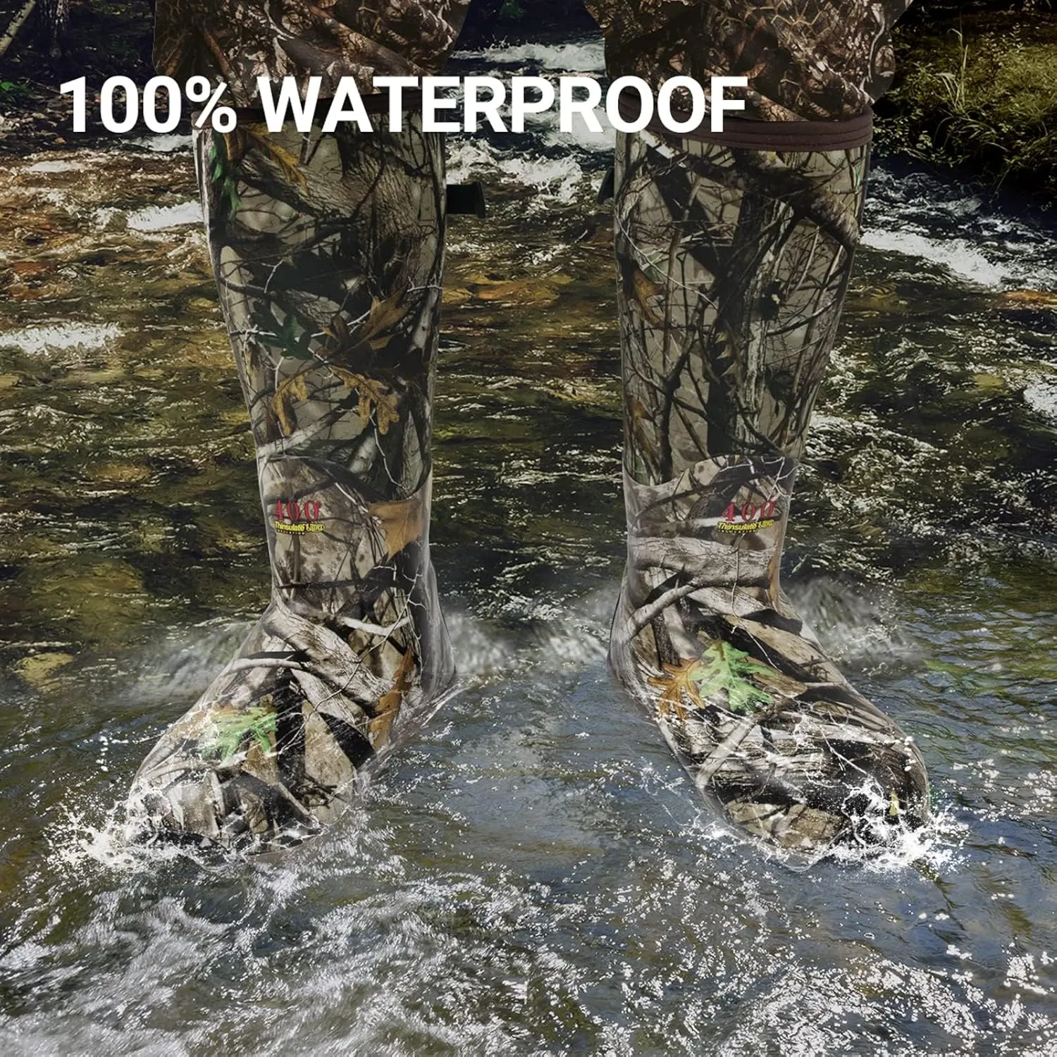 Obcursco 400g Insulation Rubber Hunting Boots for Men, Insulated Waterproof 6mm Neoprene Boot for Hunting (Camo)