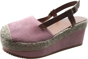 oiangi Women's Platform & Wedge Sandals Casual Summer Straps Buckle Slingback Baotou Closed Toes Heeled Sandals Comfy Boho Beach Shoes Sandalias Cuña