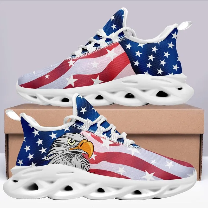 Patriotic Veterans Casual Sneaker American Flag Jogging Running Shoes Breathable Walking Flat Shoe for Men Women