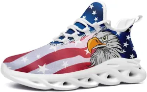 Patriotic Veterans Casual Sneaker American Flag Jogging Running Shoes Breathable Walking Flat Shoe for Men Women