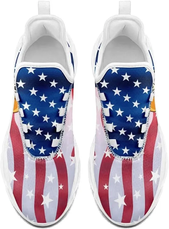 Patriotic Veterans Casual Sneaker American Flag Jogging Running Shoes Breathable Walking Flat Shoe for Men Women