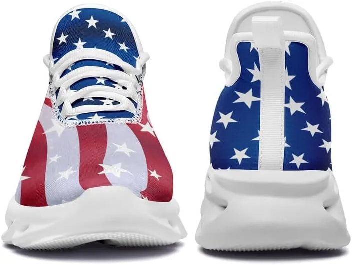 Patriotic Veterans Casual Sneaker American Flag Jogging Running Shoes Breathable Walking Flat Shoe for Men Women