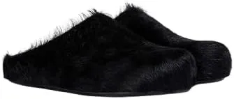 Pazzle Women's Furry-10 Short Plush Faux Fur Fuzzy Slip On Closed Toe Clog Sandals