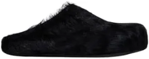 Pazzle Women's Furry-10 Short Plush Faux Fur Fuzzy Slip On Closed Toe Clog Sandals