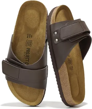Project Cloud 100% Genuine Leather Womens Sandals - Memory Foam Slipper Women Vacation Essentials with Adjustable Straps - Non Slip Sandals for Women 2025 (Wren)