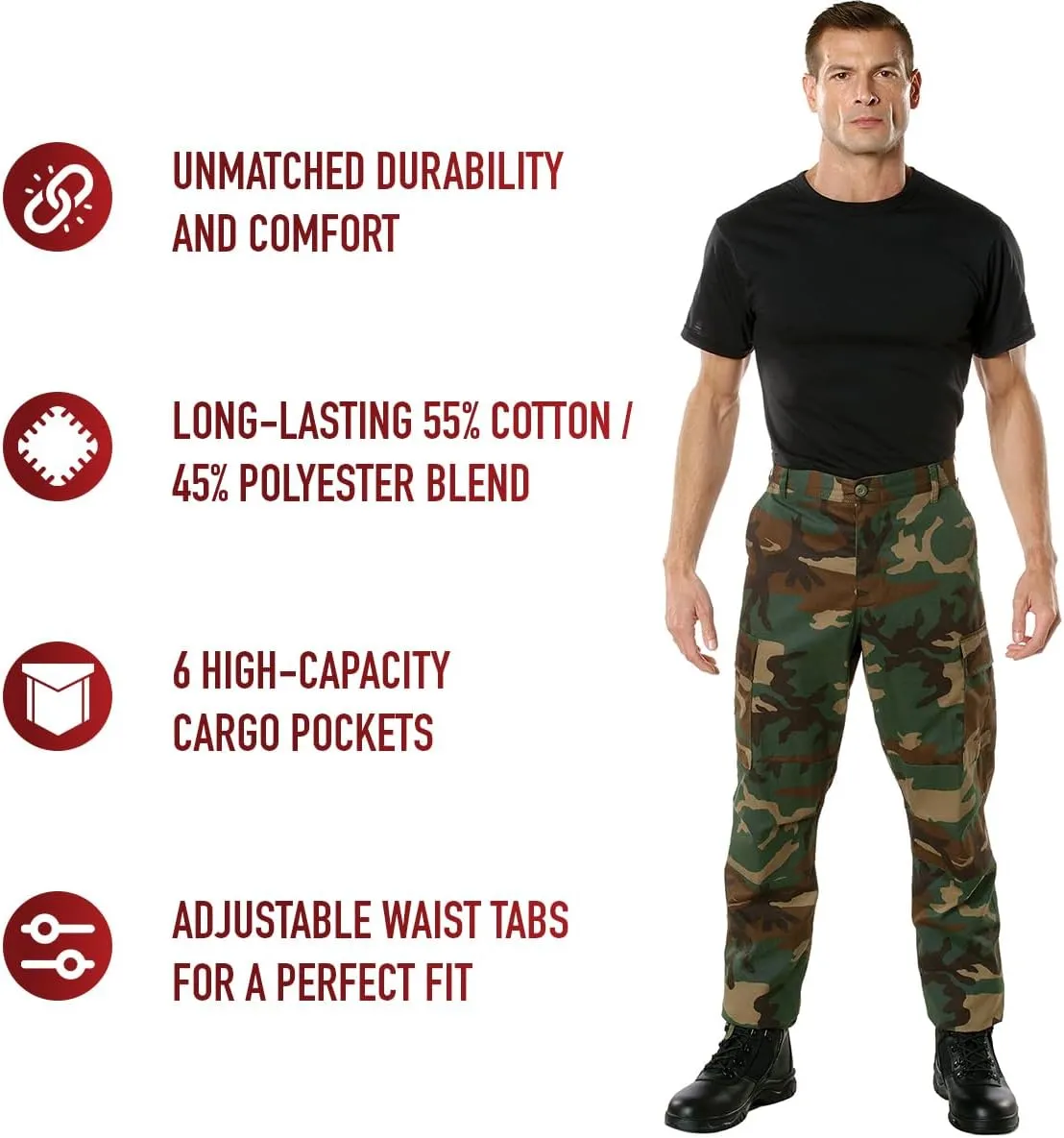 Rothco Camo Tactical BDU Pants Camo Cargo Pants