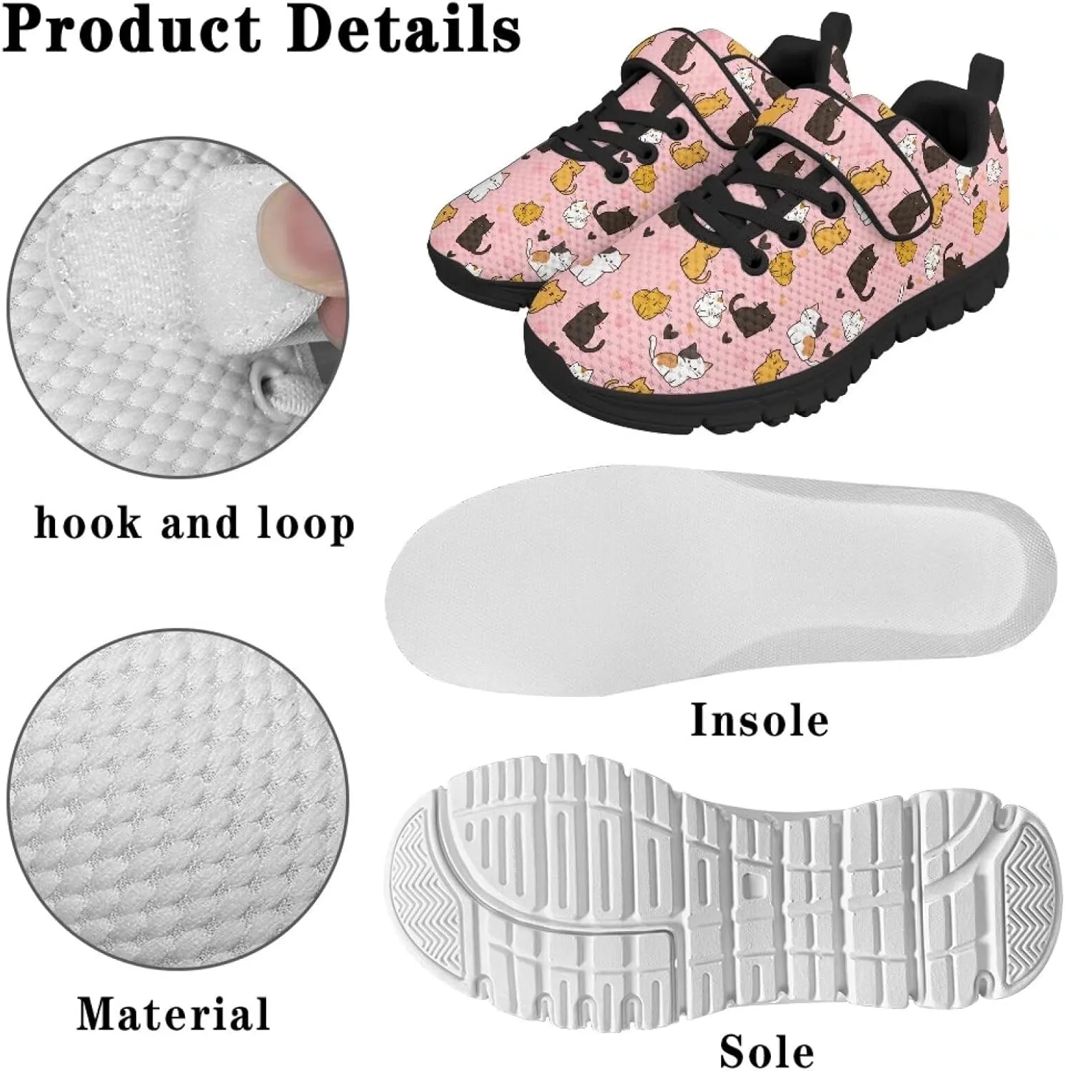 Running Shoes for Girls Pink Kids Tennis Shoes School Casual Sneakers