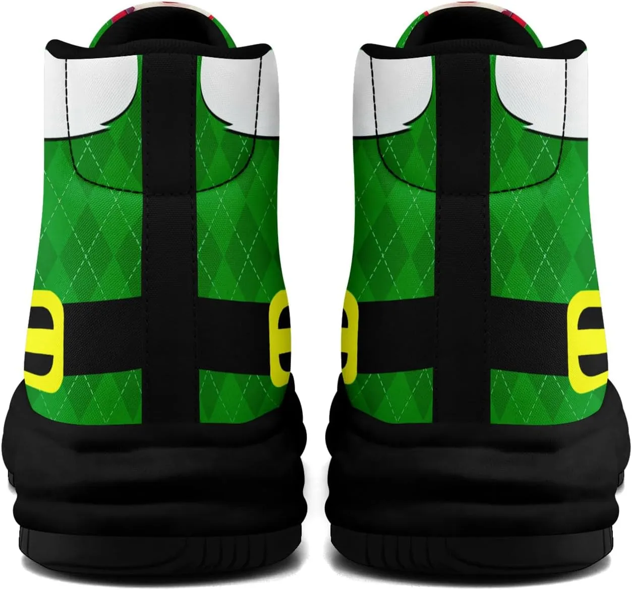 Santa-Themed High-Top Sneakers, Festive Footwear, Comfortable Lightweight Shoes for Men Women, Christmas Day