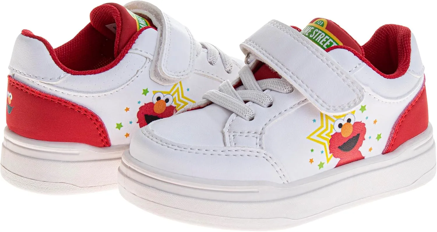 Sesame Street Strap Sneakers for Boys & Girls - Kids Lightweight Athletic Breathable Running Tennis Shoes (Sizes: 5-10 Toddler / 11 Little Kid)