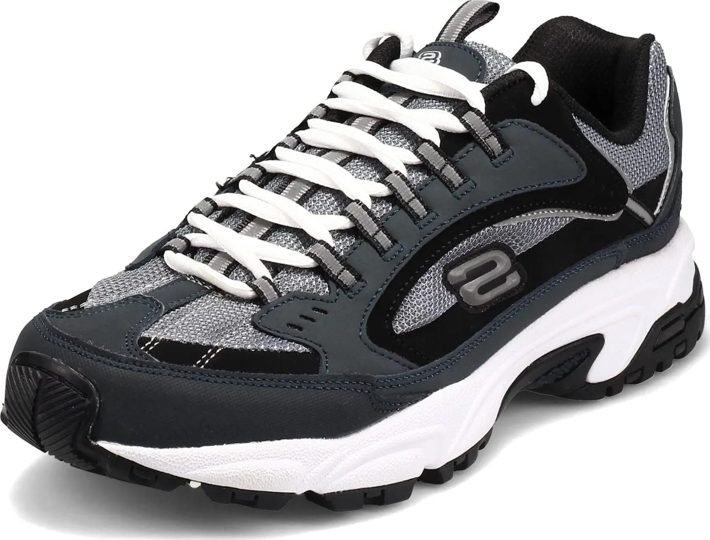 Skechers Men's Stamina Nuovo Lace Up Sneaker, Navy/Black, 8.5 M US