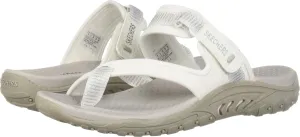 Skechers Women's Reggae-Seize The Day-Toe Thong Sandal Flip-Flop, White, 5.5 M US