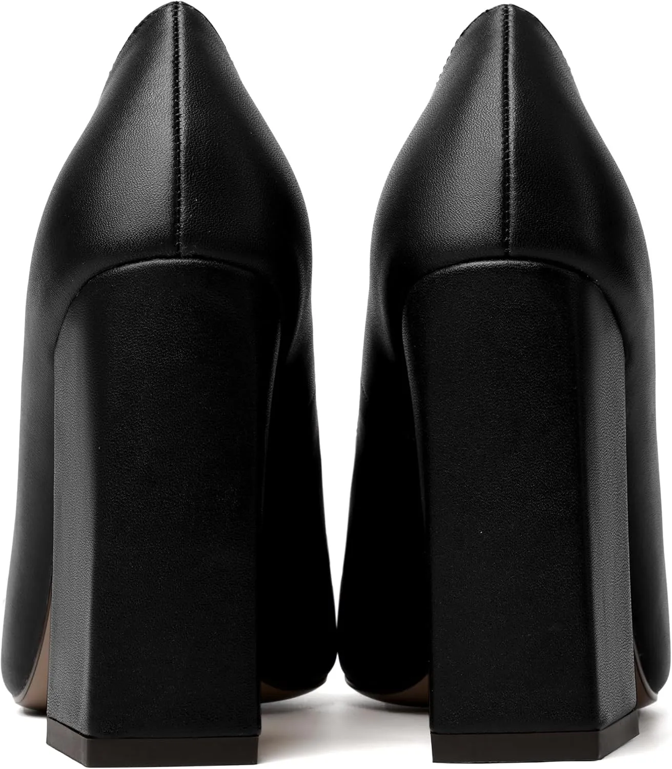 SKYSTERRY Womens Casual Slip On Square Toe Office Matte Block High Heel Loafers Shoes 4 Inch