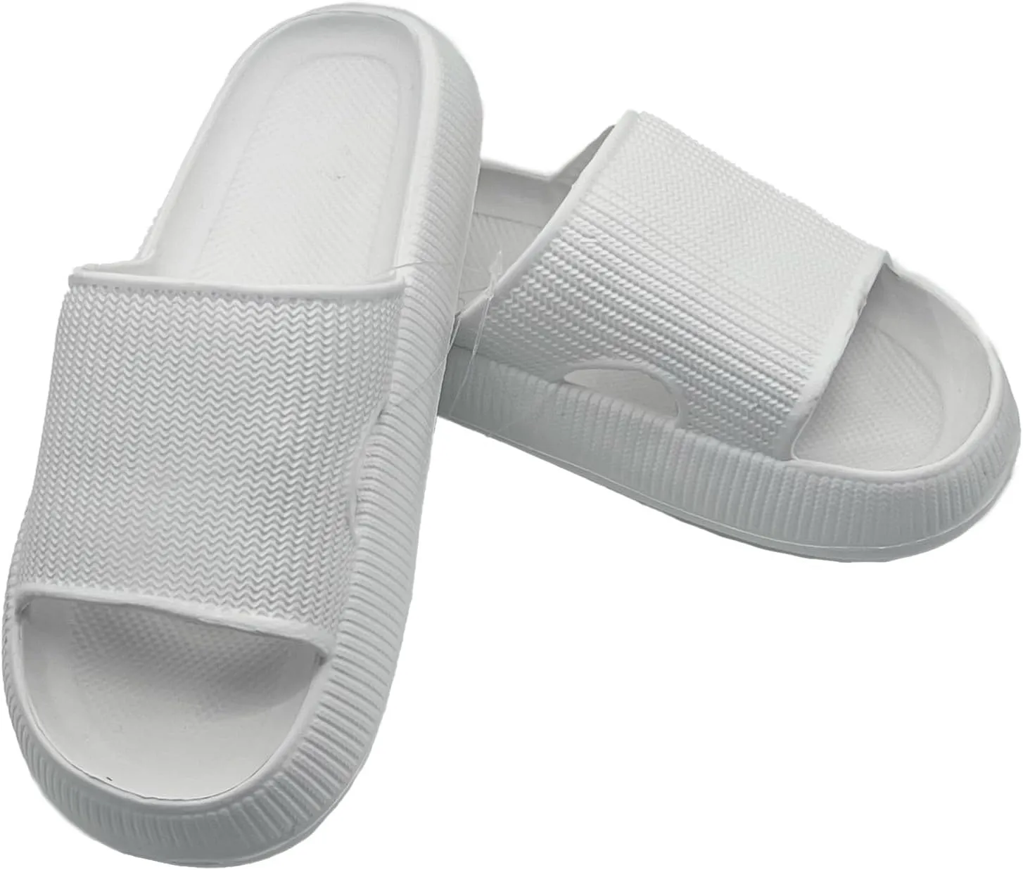 Slides Pillow Slippers for Women and Men Non Slip Quick Drying Shower Slides Bathroom Sandals | Thick Sole | Anti-Slip Cloud Slippers Lightweight Spa Open Toe Shower Sandals | Indoor & Outdoor