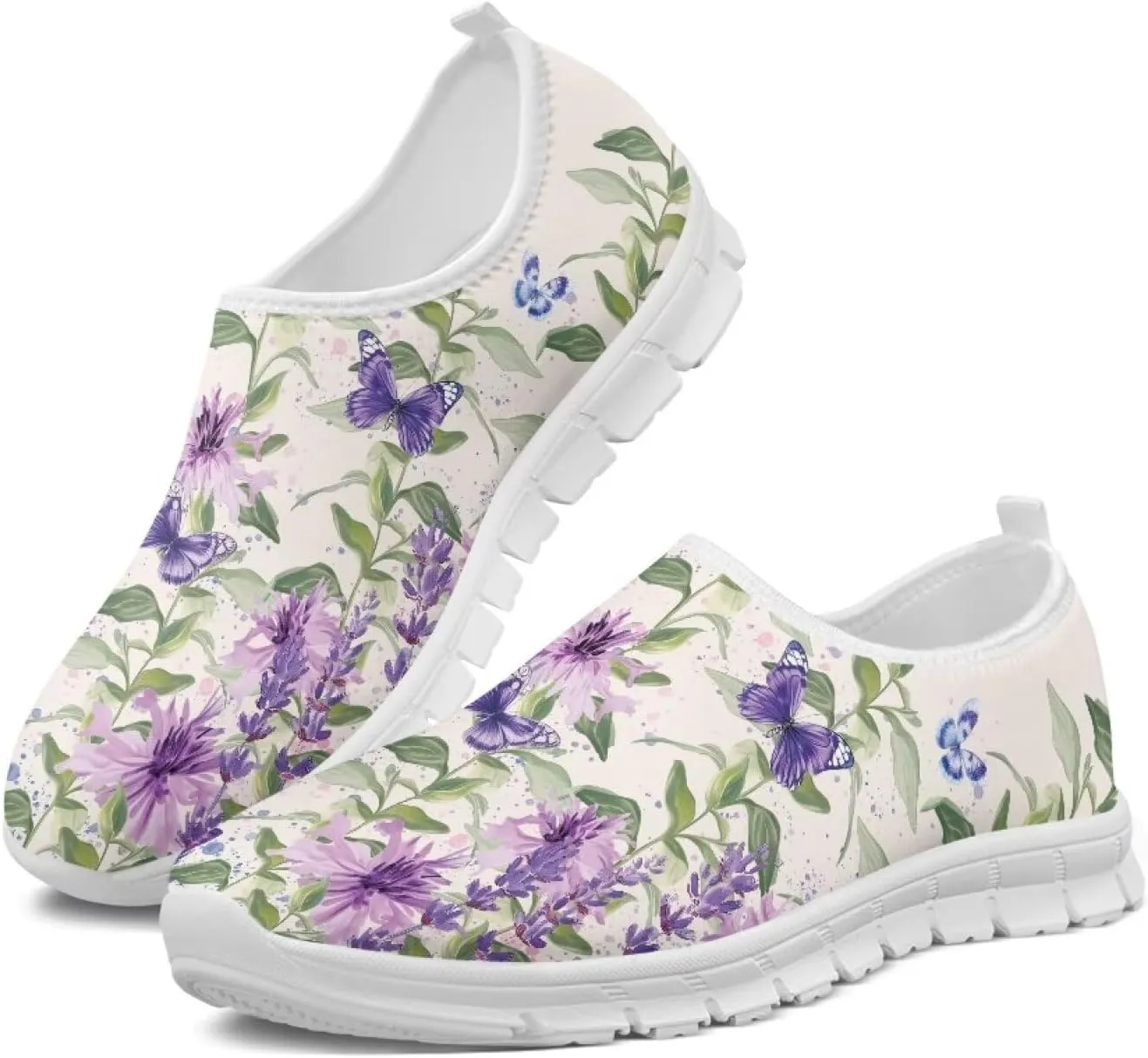 Sneakers for Women Low Top Shoes Womens Lightweight Tennis Loafers Slip on Casual Outdoor Workout Flats All Seasons White Sole