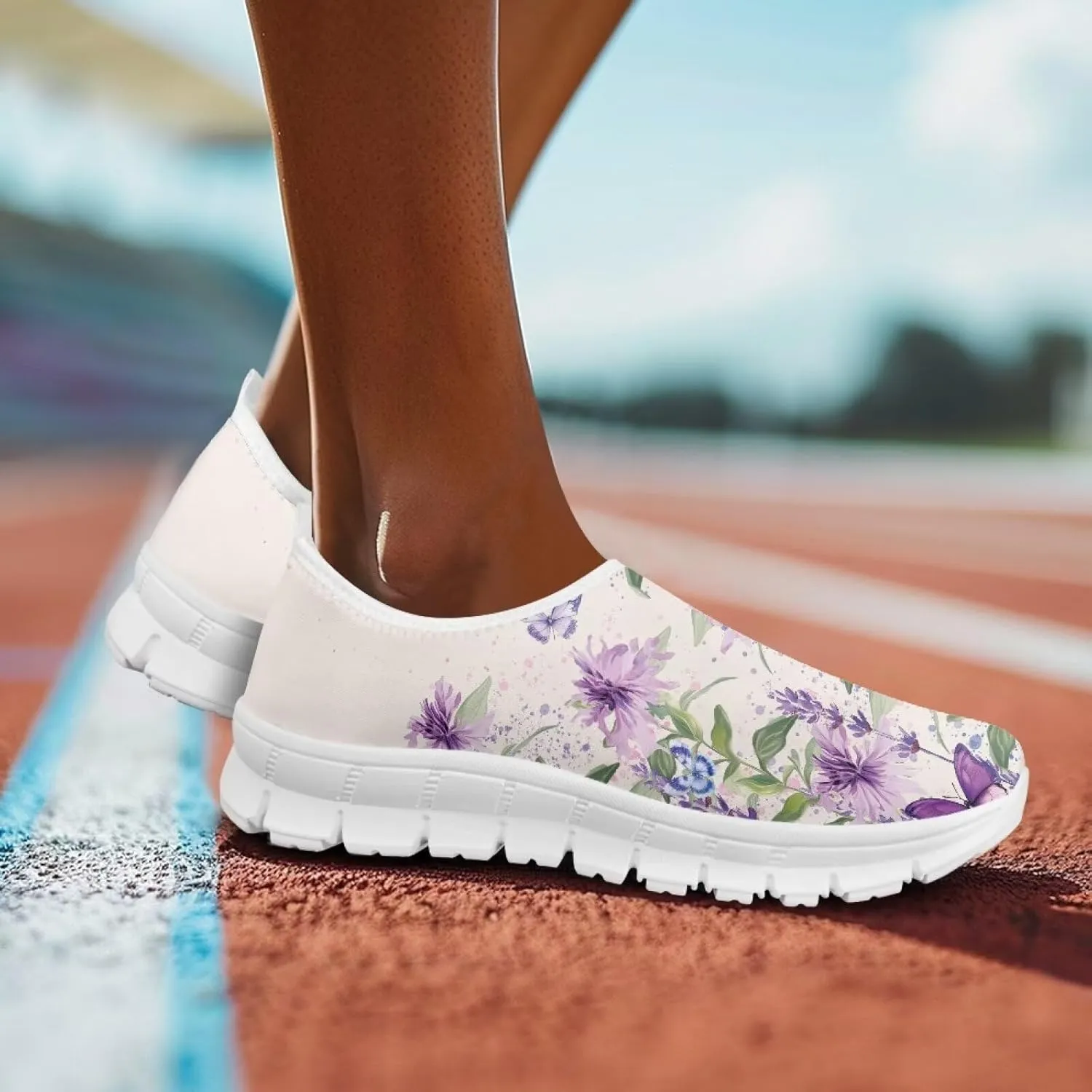 Sneakers for Women Low Top Shoes Womens Lightweight Tennis Loafers Slip on Casual Outdoor Workout Flats All Seasons White Sole