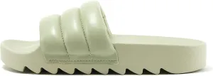 Soda BETWEEN ~ Women Flat Open Toe Single Plush Wide Strap With Fashion Footbed Slide Sandal