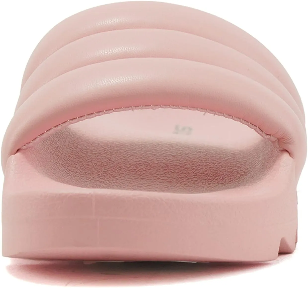 Soda BETWEEN ~ Women Flat Open Toe Single Plush Wide Strap With Fashion Footbed Slide Sandal